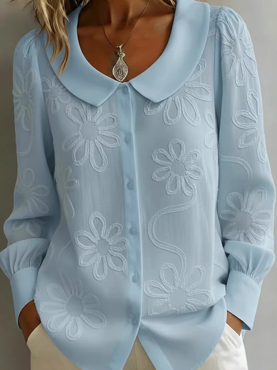 👚 Bluzka damska – francuski styl retro, haftowana, kolekcja 2026