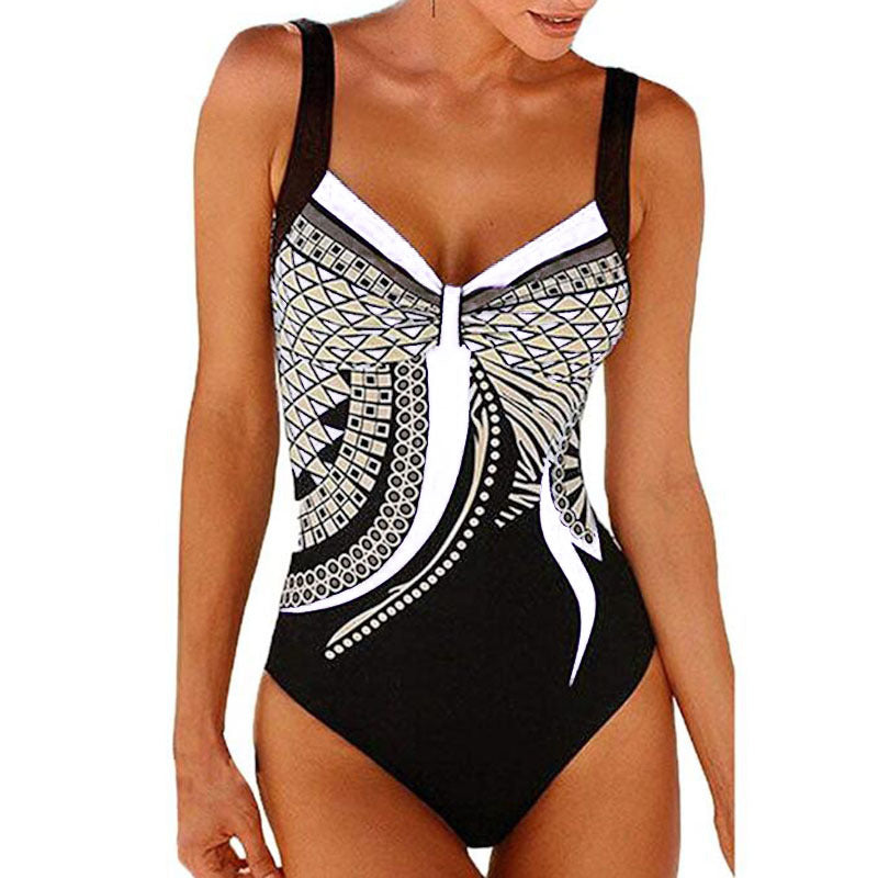 🌟2025 Nouă Colecție Vintage Costum de baie dintr-o bucată cu imprimeu unic 🏖️ Elegant și confortabil pentru vară 🌞