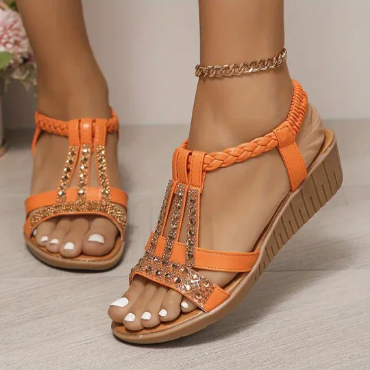 🤩【34-43】✨✨Dámske sandále na platforme s kamienkami