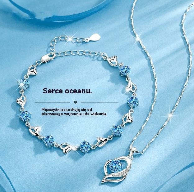 💎💖【Akcja 1+1】✨ Luksusowy zestaw ze srebra 925 – bransoletka i naszyjnik