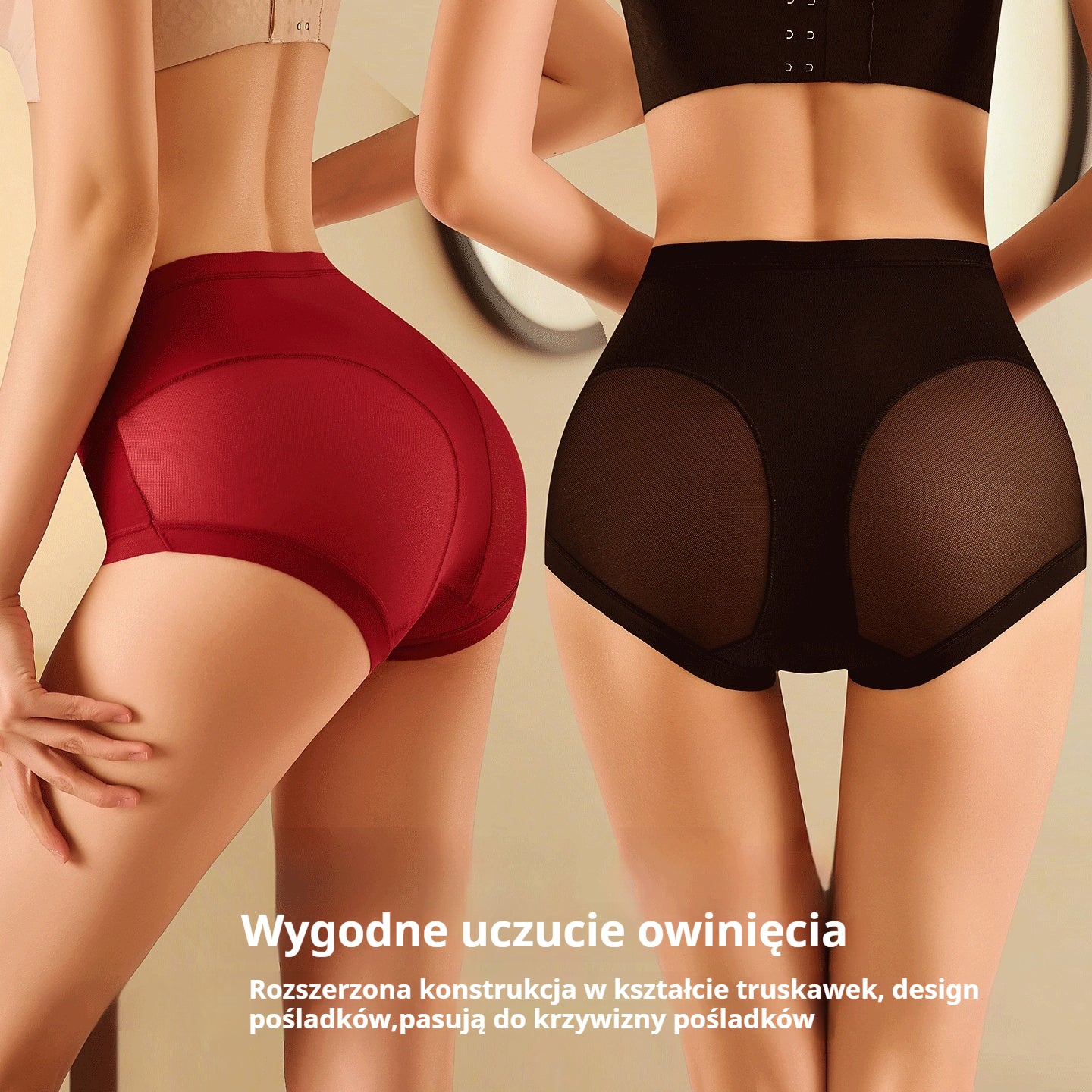 🍑 Majtki modelujące z wysokim stanem — natychmiastowe uniesienie pośladków i płaski brzuch!