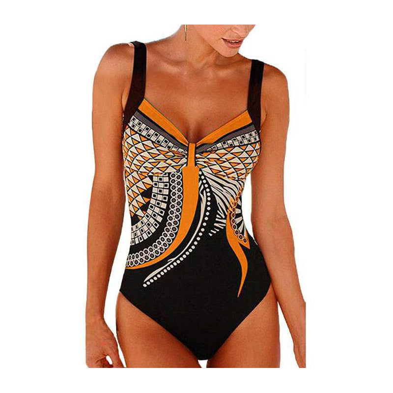 🌟2025 Nouă Colecție Vintage Costum de baie dintr-o bucată cu imprimeu unic 🏖️ Elegant și confortabil pentru vară 🌞