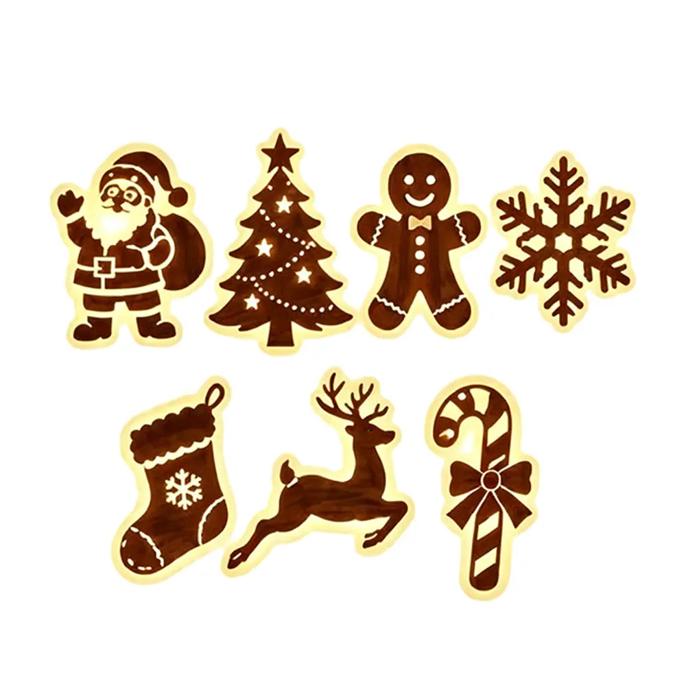 🎄✨ Podświetlana drewniana dekoracja świąteczna na ścianę – bożonarodzeniowa ozdoba LED