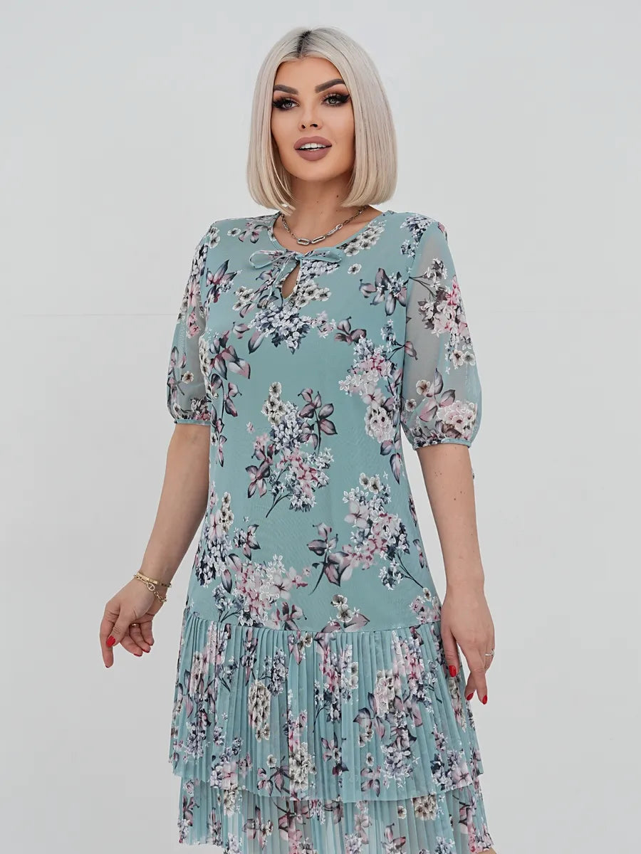 👗❤️【S-5XL】✨Rochie elegantă din dantelă plisată 💃 Stil modern 2025 Potrivită pentru orice ocazie 🌟