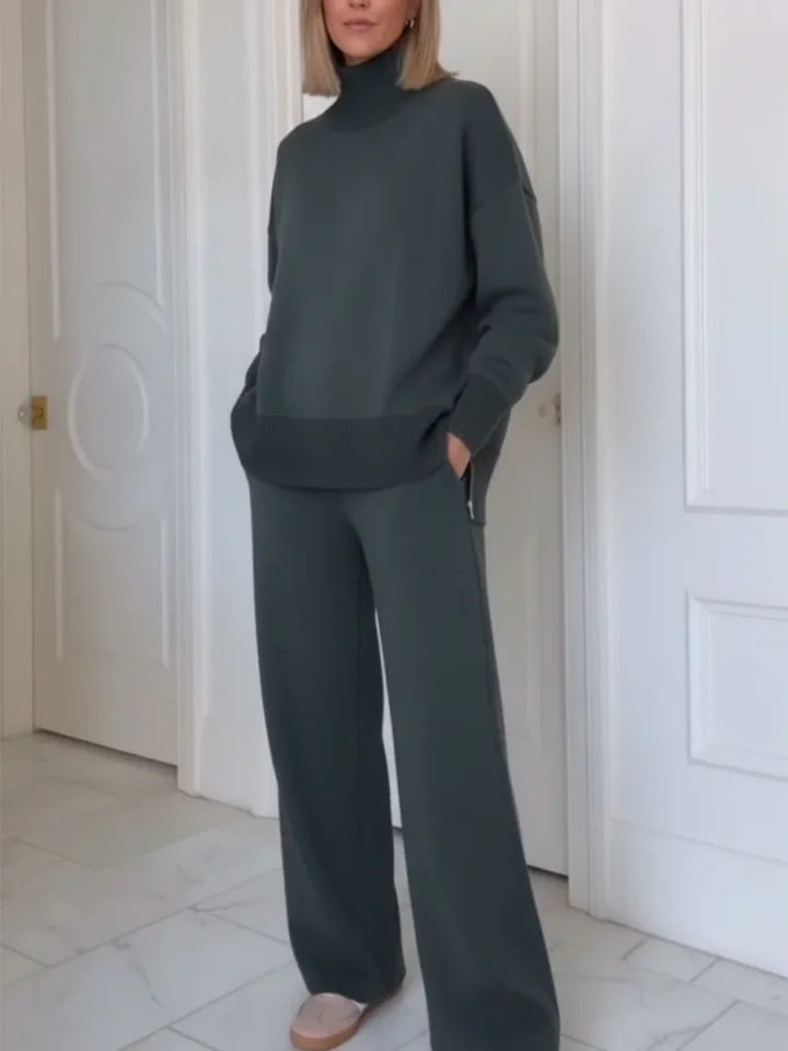 đĽ ă50% ZÄ˝AVAăDĂĄmsky pletenĂ˝ set s vysokĂ˝m golierom (S-3XL) â elegantnĂ˝, teplĂ˝ a univerzĂĄlny