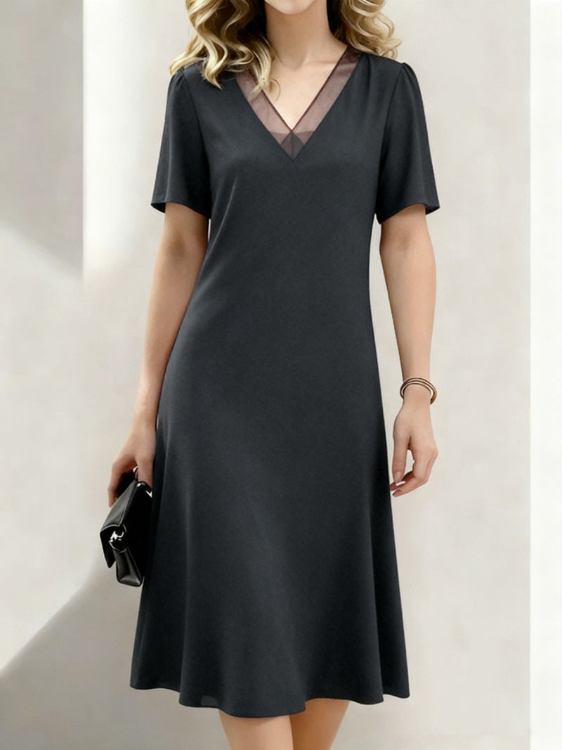 💖【S-2XL】Luźna Sukienka Midi z Dekoltem V – Lekki Letni Styl✅️Płatność gotówką przy odbiorze