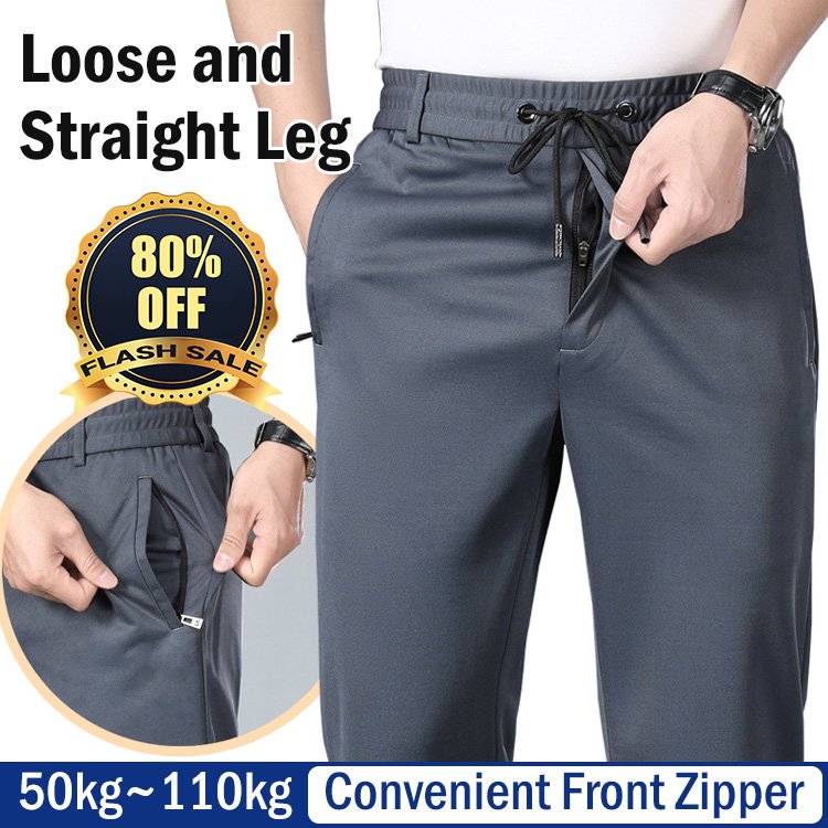 đâď¸ăReduceri de sfârČit de sezonăăLâ8XLăđĽPantaloni business casual de varÄ pentru bÄrbaČi â talie elasticÄ, potriviČi pentru 45â135 kg â PreČ redus