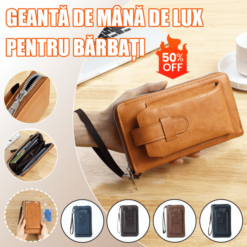 💼【Cumpără 1, primești 1 GRATIS🔥】Portofel bărbătesc multifuncțional din piele naturală, lucrat manual – Stil nou & elegant