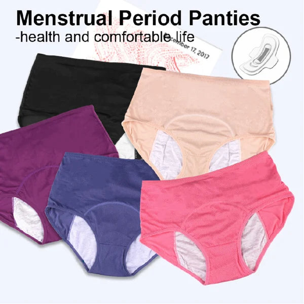 ✨【L–8XL】【5 piezas】Ropa interior protectora – 💕Ideal para días de menstruación, diseño especial para tallas grandes