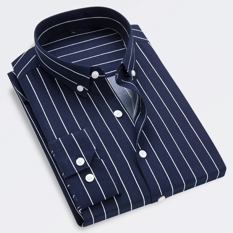 👕 【M-5XL】🔥 Biznesowa koszula w paski dla mężczyzn z długim rękawem 2026