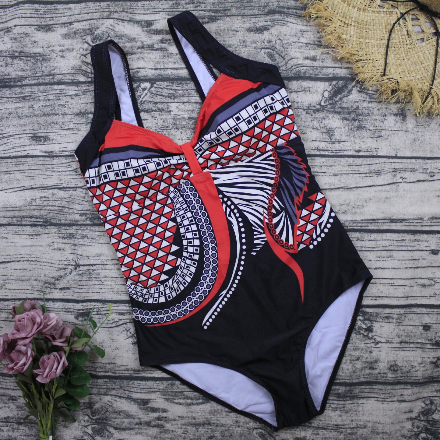 🌟2025 Nouă Colecție Vintage Costum de baie dintr-o bucată cu imprimeu unic 🏖️ Elegant și confortabil pentru vară 🌞