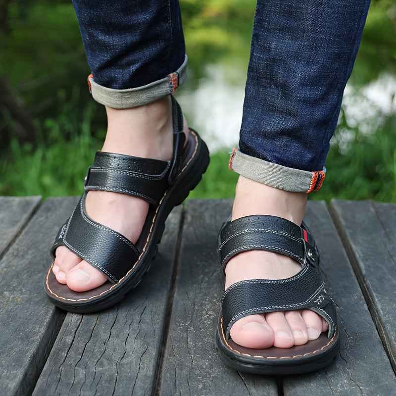 🌴👞【Limitovaná ponuka】【50% zľava 🔥】【38–44】Letné pánske sandále z pravej kože s dvojitým využitím