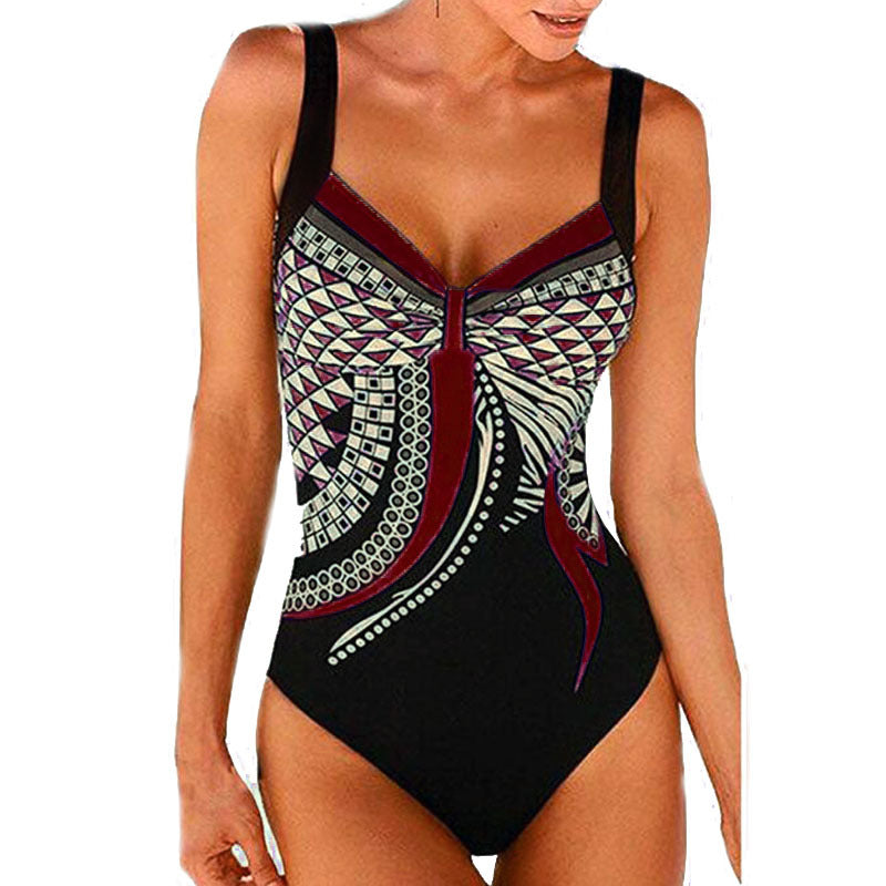 🌟2025 Nouă Colecție Vintage Costum de baie dintr-o bucată cu imprimeu unic 🏖️ Elegant și confortabil pentru vară 🌞