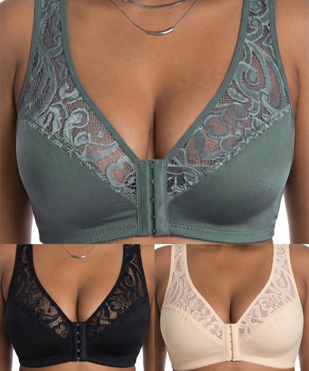 💖 Biustonosz push-up 3 szt. L–4XL – koronka, modelujący | drugi -50%