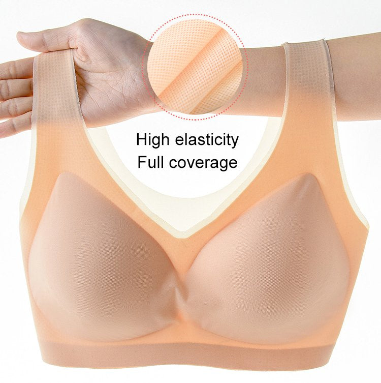 💖🌟【1 Sada = 3 Ks】2025 Bezšvová Push-Up Podprsenka z Ľadového Hodvábu ❄️ Ultra Pohodlná | Pre 40–120 kg | Sexy & Priedušná
