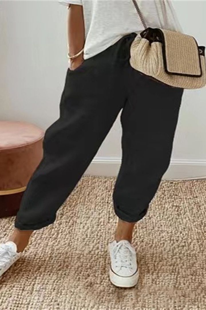 šćS-3XLćšš©³Pantaloni casual de damÄ, confortabili, respirabili, din bumbac Či in, la modÄ de varÄ, disponibili Ć®n mai multe culori
