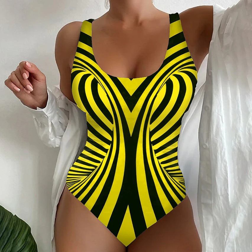 🩱S~5XL🏖️ Módne a Sexi Pruhované Jednodielne Plavky | Štýlový Letný Hit 2025 🌊💃