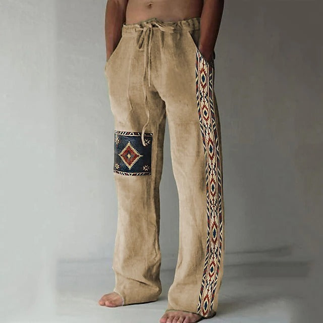 👖✨【10 culori🌈】【S–6XL】Pantaloni subțiri bărbătești din bumbac și in – stil boem, largi, comozi și lejeri 😍🌿