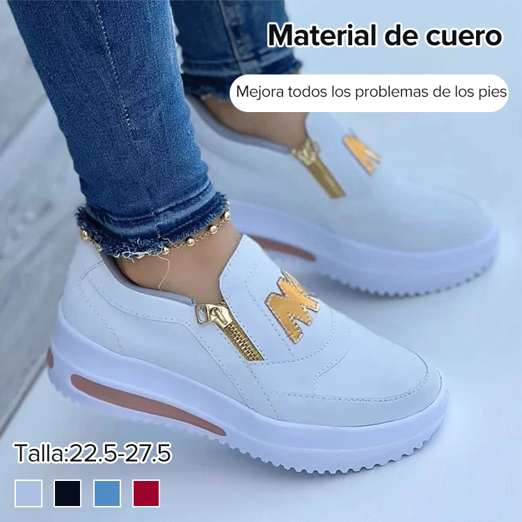 🔥【Reducere 50%】【35–43】2025 Pantofi casual pentru femei cu fermoar – talpă groasă, alegere confortabilă și la modă ✨💃