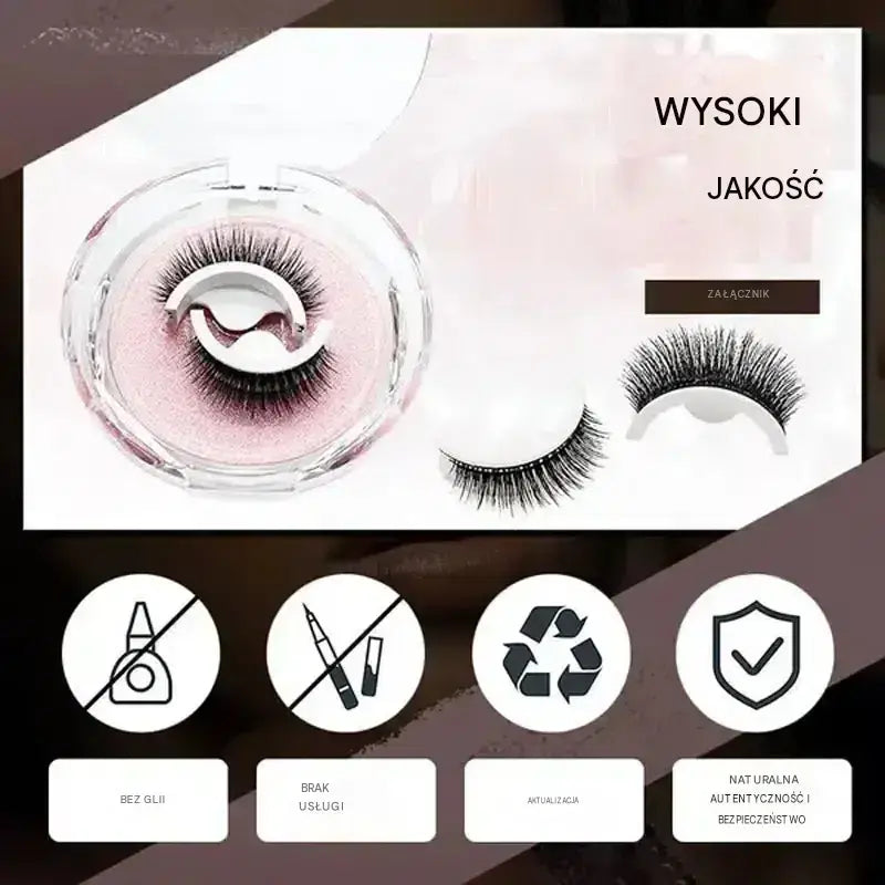 👁️✨ Samoprzylepne sztuczne rzęsy wielokrotnego użytku – bez kleju, wystarczy delikatnie docisnąć. Naturalnie podkręcone, łatwe do założenia i zdjęcia. Twój nowy ulubiony dodatek do makijażu! 💕🌸
