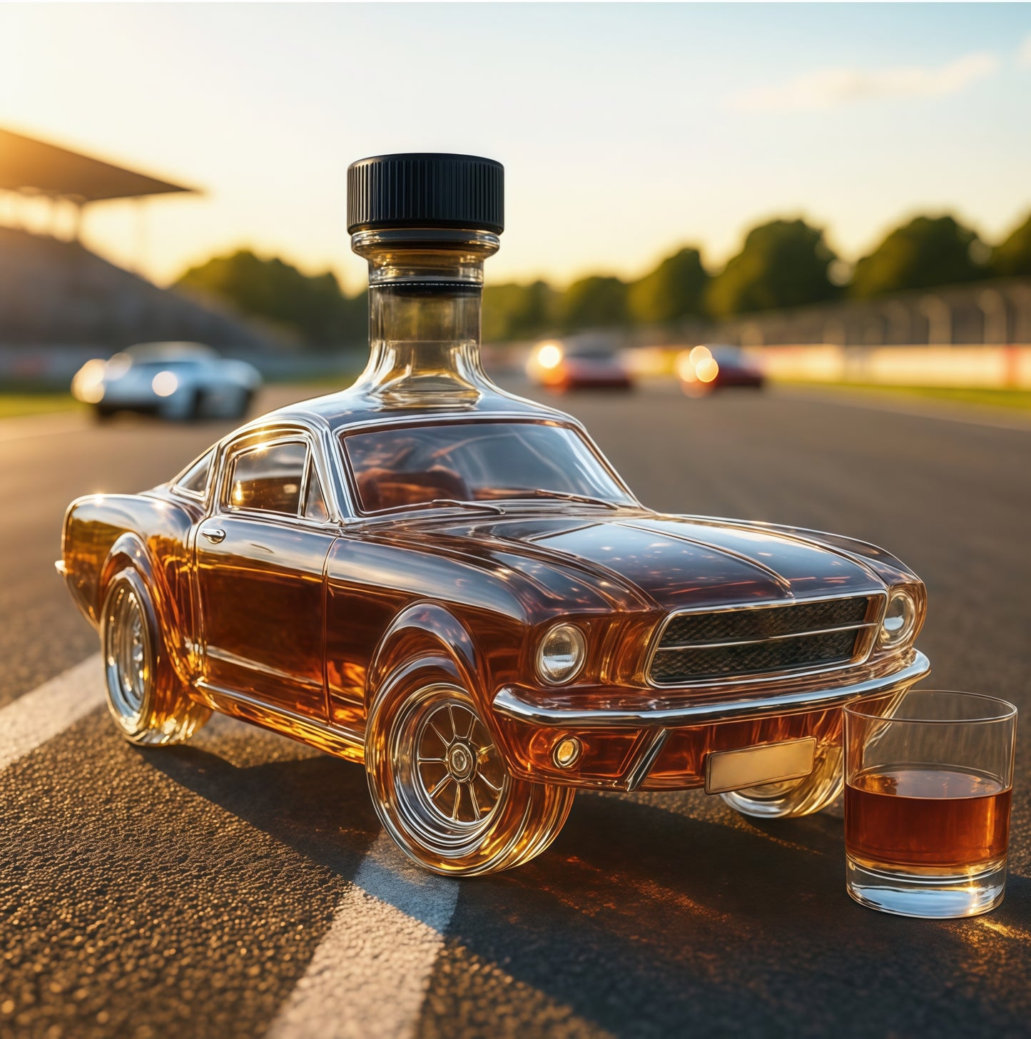 🎁🚗 Kreatívna dekoračná fľaša z vysokokvalitného skla v tvare auta – perfektný darček