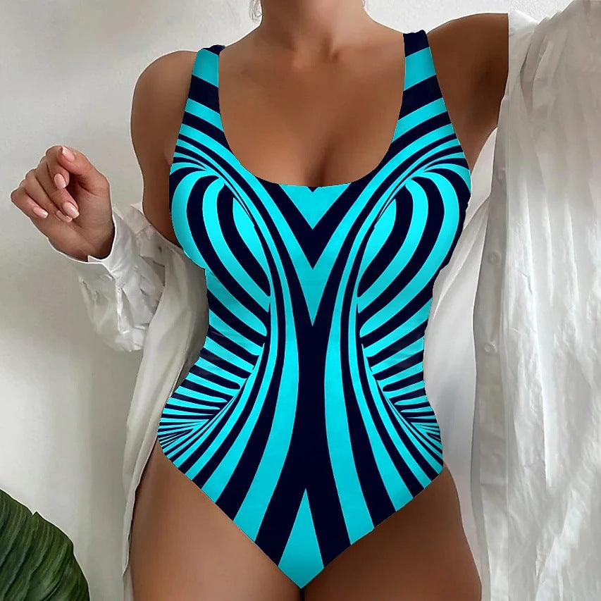 🩱S~5XL🏖️ Módne a Sexi Pruhované Jednodielne Plavky | Štýlový Letný Hit 2025 🌊💃