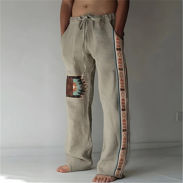 👖✨【10 culori🌈】【S–6XL】Pantaloni subțiri bărbătești din bumbac și in – stil boem, largi, comozi și lejeri 😍🌿