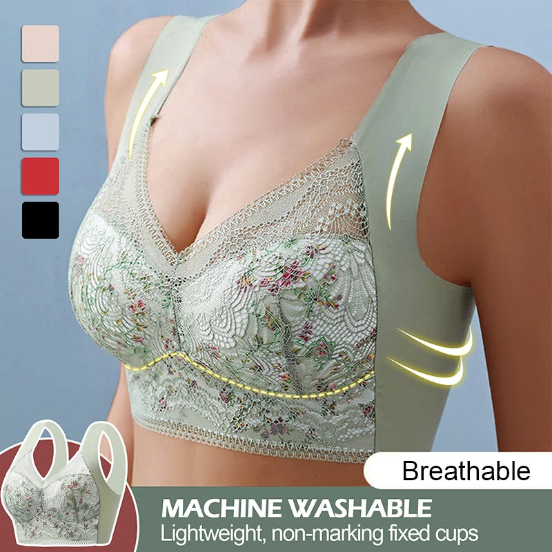 🤩【Pachet de 3】✨【40kg-100kg】🎁🎁Sutien mare din mătase de gheață – confortabil, respirabil și reglabil 💖🔥