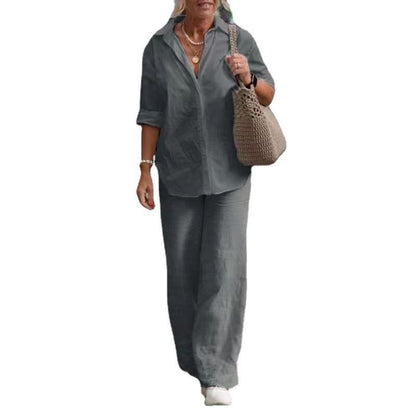 🔥【S-5XL】 Dámsky voľnočasový kompletný outfit 2026 – oversize top a široké nohavice