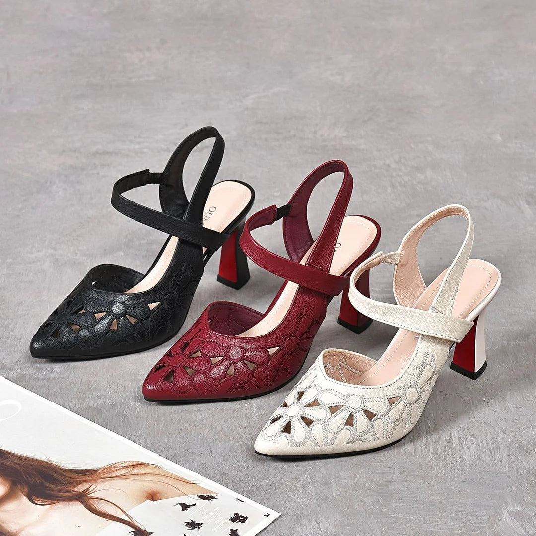 👡【35-41】✨🎀2025 nové pohodlné jednofarebné špicaté vysoké podpätky
