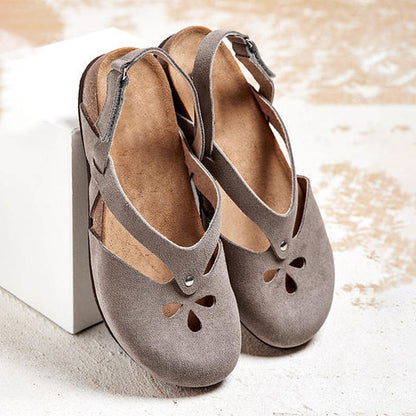 ✨✨【Ofertă Limitată】【35-44】Sandale Casual din Piele Naturală 2025 ✅ Vârf Rotund ✅ Talpă Plată 👣