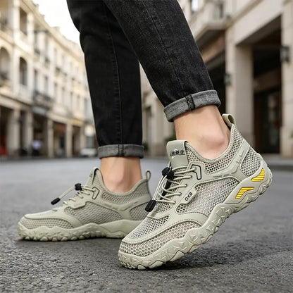 ✨【39–44】Męskie letnie buty codzienne: gruba, antypoślizgowa podeszwa, przewiewna siateczka – do trekkingu i do wody