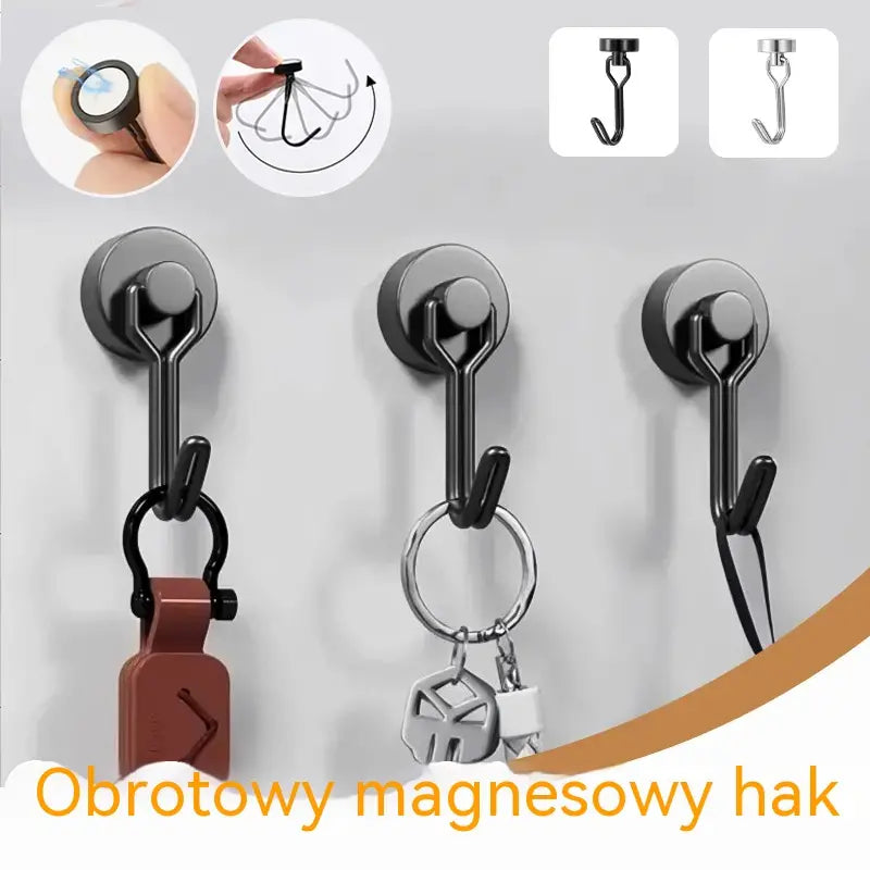 ⚓【10 sztuk】Metalowe haczyki magnetyczne – montaż bez wiercenia, maksymalne obciążenie do 18 kg