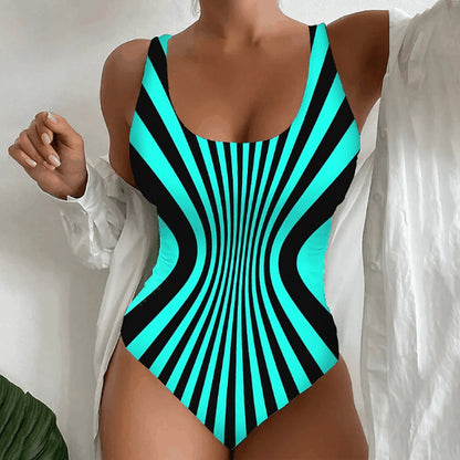 🩱S~5XL🏖️ Módne a Sexi Pruhované Jednodielne Plavky | Štýlový Letný Hit 2025 🌊💃