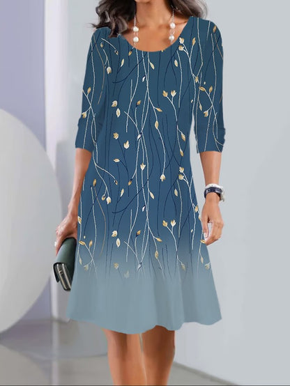 💐👗【Časovo obmedzená ponuka】【S-3XL】2025 Jarné midi šaty s okrúhlym výstrihom a dlhým rukávom, módne a neformálne