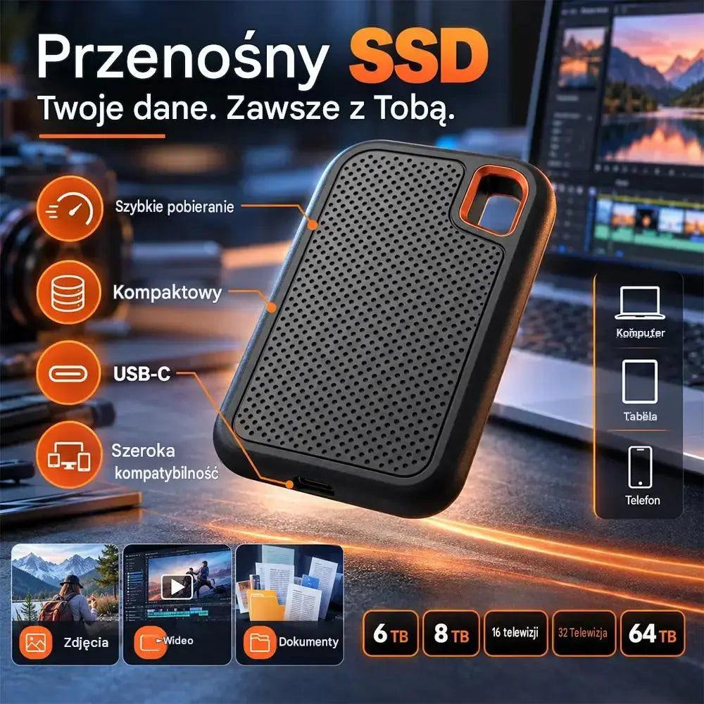 【Ostatni dzień 🔥50% zniżki】💥【8TB】 Szybki, mobilny dysk twardy o dużej pojemności