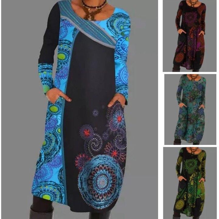 ✨🔥 【-50% sleva】【S–5XL】Nové podzimní a zimní šaty s 3D potiskem · Pohodlné, hřejivé a vhodné na každý den