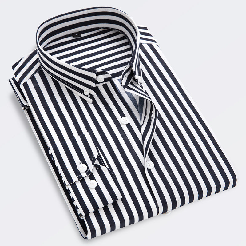 👕 【M-5XL】🔥 Biznesowa koszula w paski dla mężczyzn z długim rękawem 2026