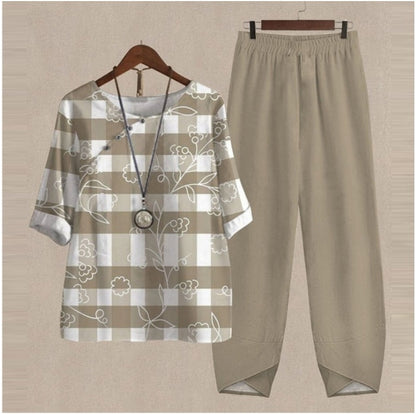 😍🔥【Oferta limitowana】 💥 【S–5XL】Damski komplet 2-częściowy 2026 – Top + Spodnie z nadrukiem 👚👖