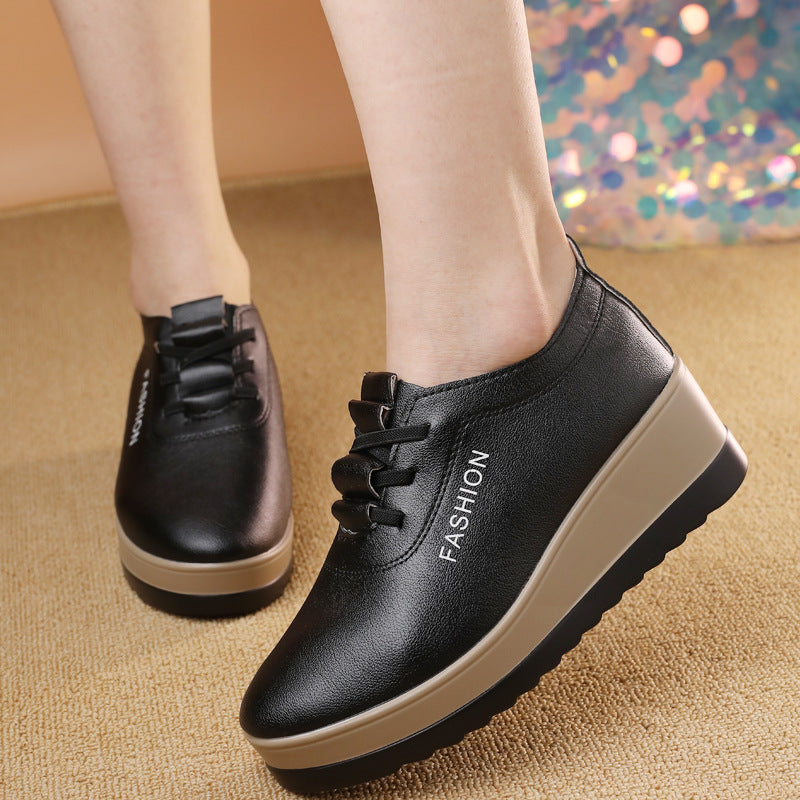 ✨【35-42】Damskie skórzane buty z grubą podeszwą, nowy jesienny trend w modzie