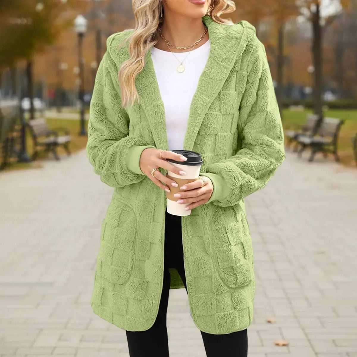 ☃️【-50%】❄️【S–5XL】Damska kurtka polarowa w kratę – ciepła i wygodna na jesień i zimę