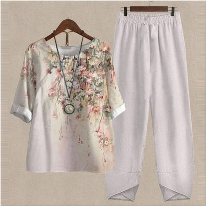 😍🔥【Oferta limitowana】 💥 【S–5XL】Damski komplet 2-częściowy 2026 – Top + Spodnie z nadrukiem 👚👖