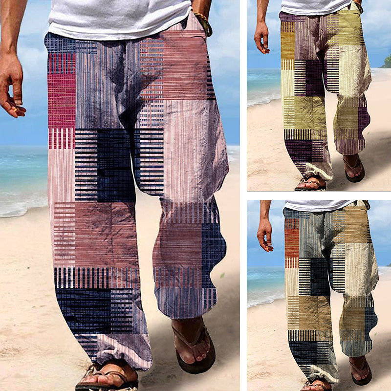 👖✨【10 culori🌈】【S–6XL】Pantaloni subțiri bărbătești din bumbac și in – stil boem, largi, comozi și lejeri 😍🌿