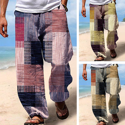 👖✨【10 culori🌈】【S–6XL】Pantaloni subțiri bărbătești din bumbac și in – stil boem, largi, comozi și lejeri 😍🌿