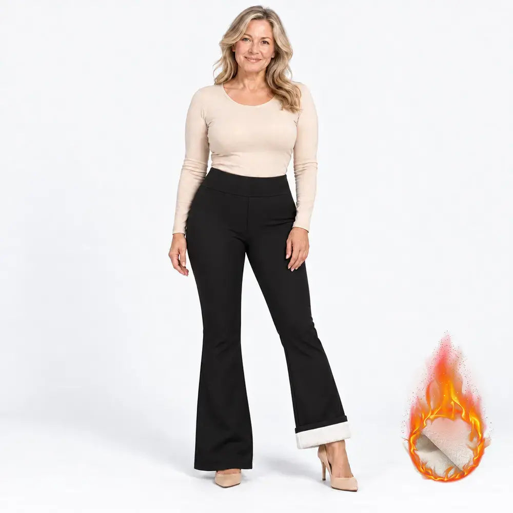 🔥【S-XXL】Ocieplane legginsy damskie flare na jesień i zimę – wysoki stan, ciepłe i rozszerzane nogawki