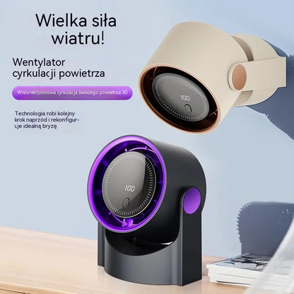🧊🍃Nowy bezłopatkowy wentylator biurkowy typu turbina | Możliwość montażu na ścianie
