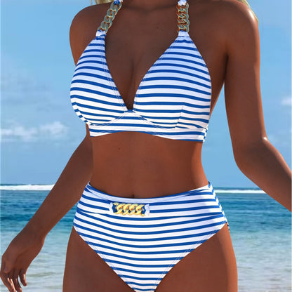 🏖️【40-80 kg】🤩 Nowy zestaw kostiumów kąpielowych z nadrukiem – szybkoschnący, oddychający materiał; dopasowany i stylowy – U