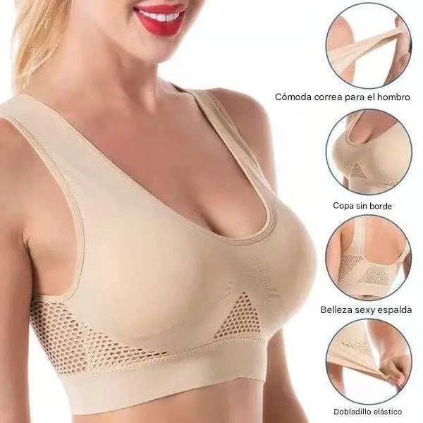 😍【Juego de 3 piezas】Sujetador invisible para tallas grandes ❤️ Transpirable y fresco【40–120KG】