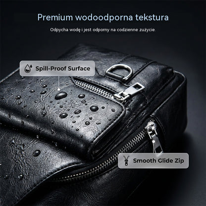 💯🎁Męska retro torba na ramię z wodoodpornej skóry syntetycznej.