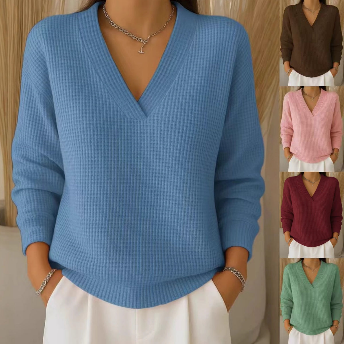 🔥 【S-3XL】 Elegantná a pohodlná dámska blúzka s výstrihom do V